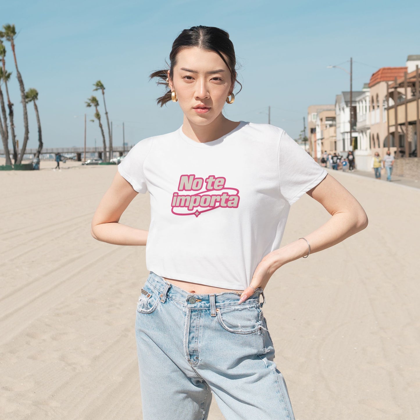 No te importa Y2K - Flowy Cropped Tee