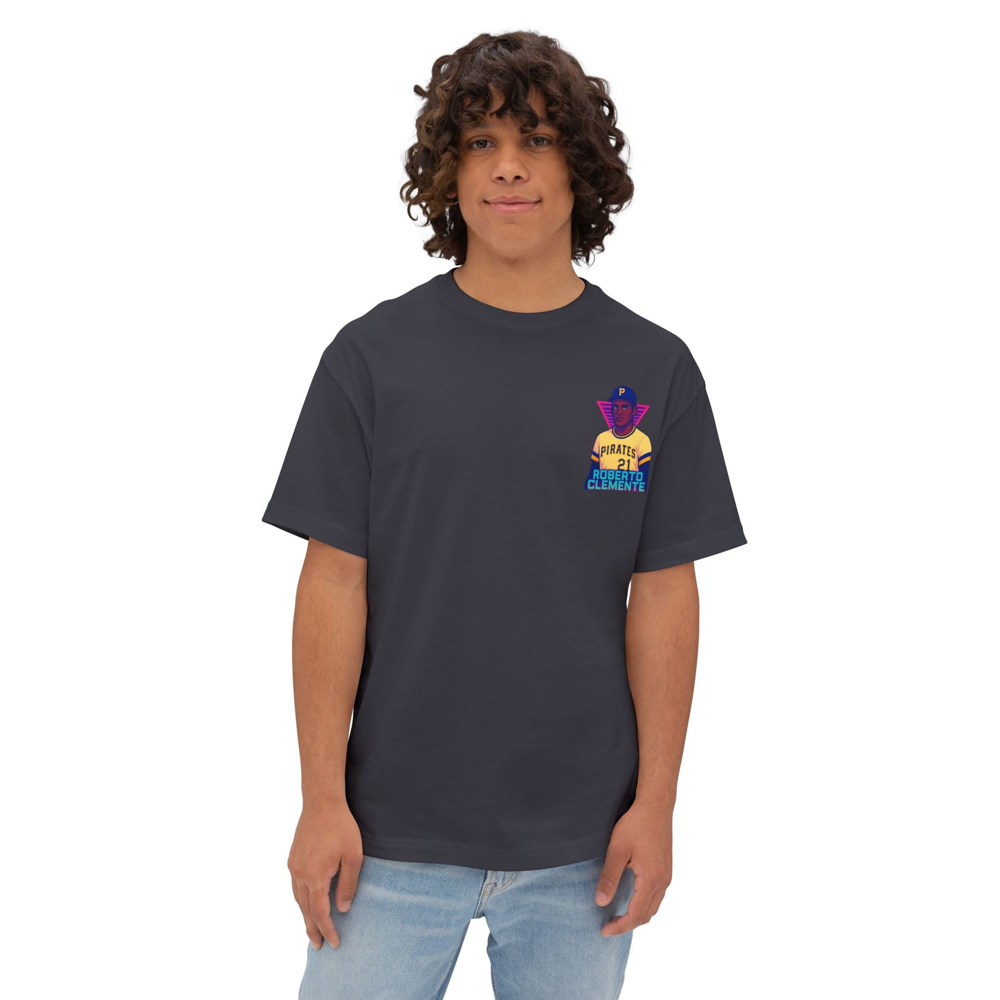 Roberto Clemente Neon Cosmo : Oversized Lightweight Tee