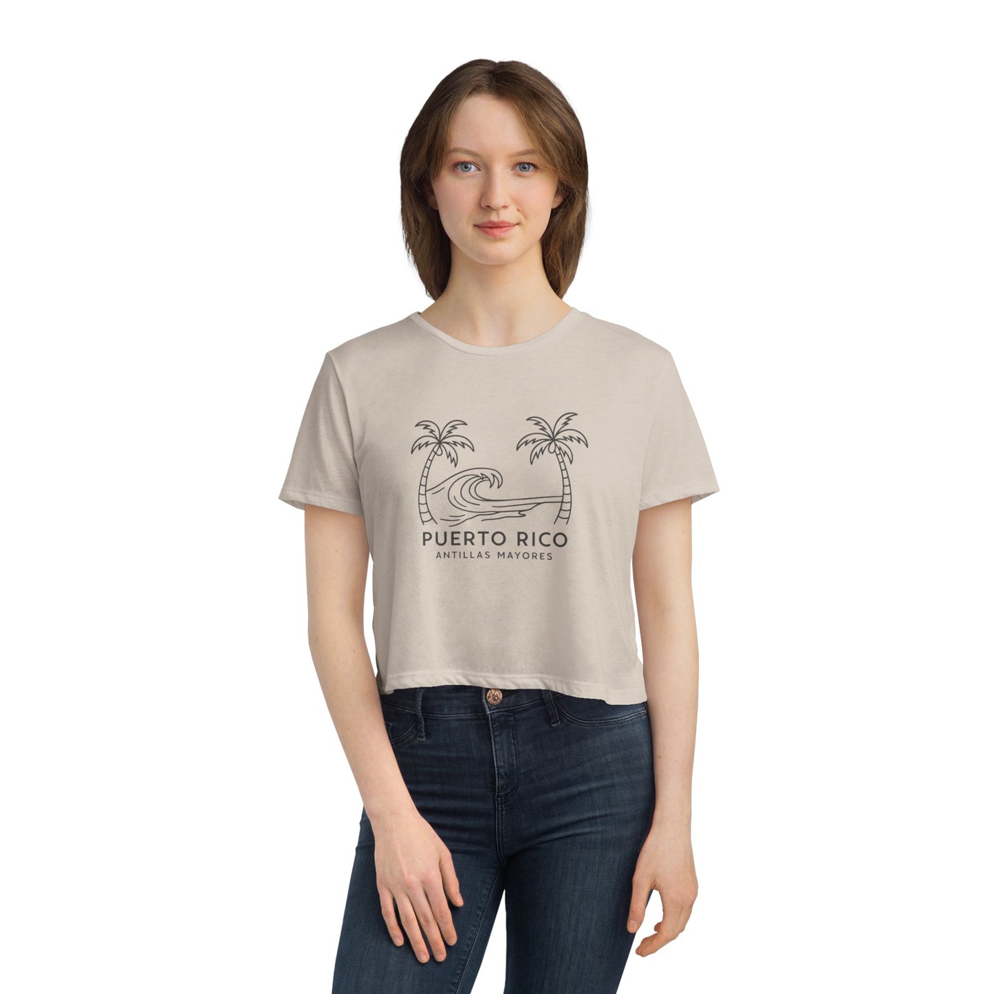 Puerto Rico Antillas Mayores - Flowy Cropped Tee