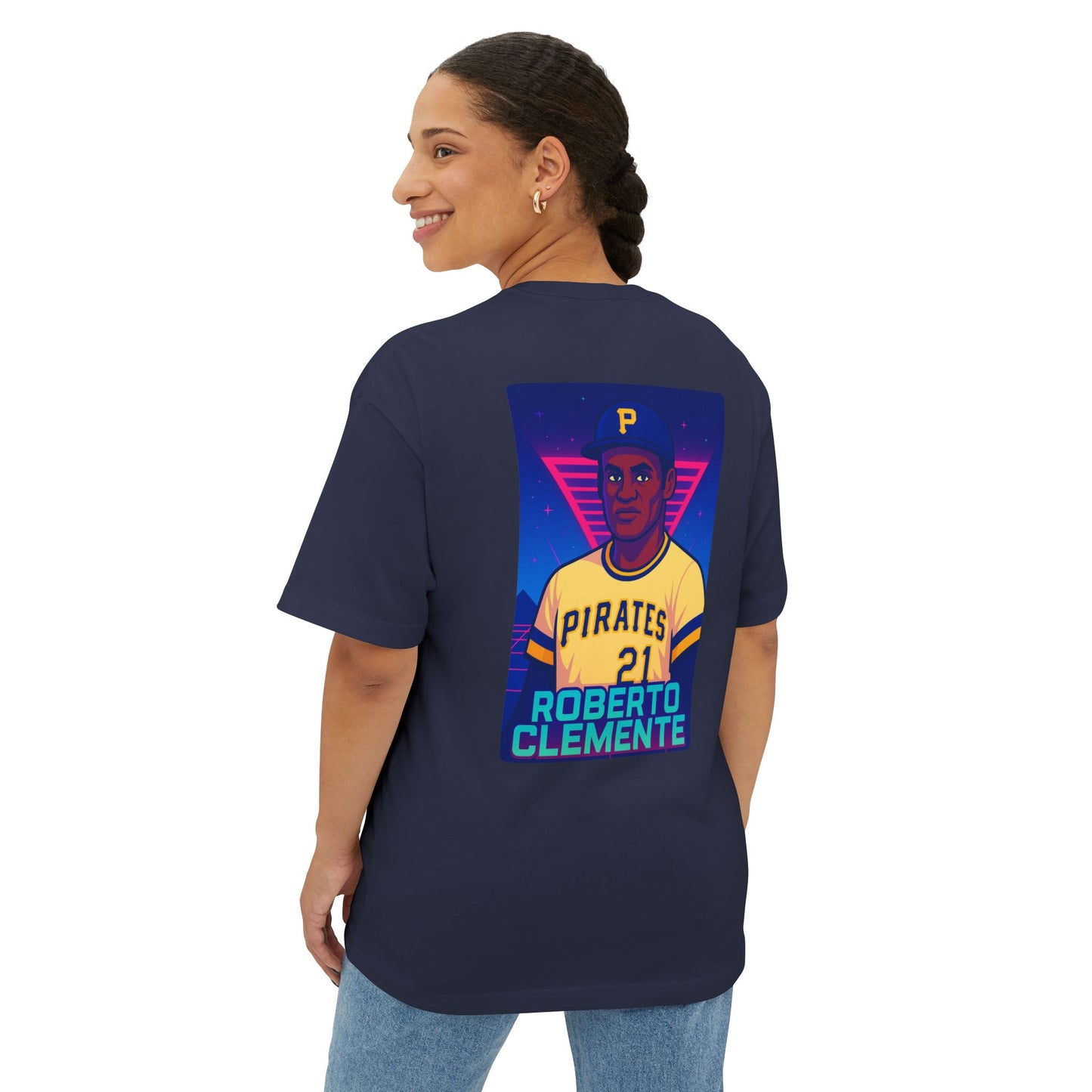 Roberto Clemente Neon Cosmo : Oversized Lightweight Tee