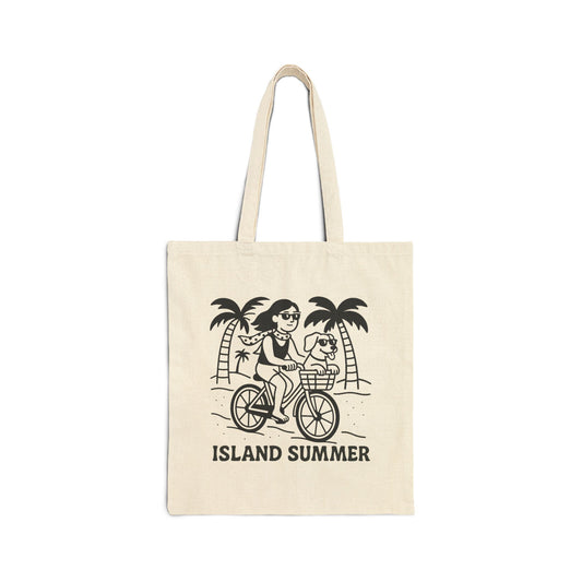 Island Summer Cotton Canvas Tote Bag