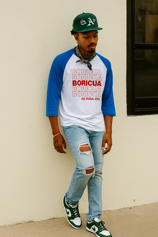 Boricua De Pura Cepa - Unisex 3/4  Sleeve Raglan Shirt