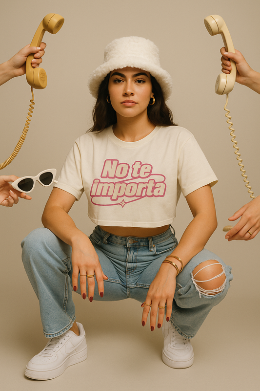 No te importa Y2K - Flowy Cropped Tee