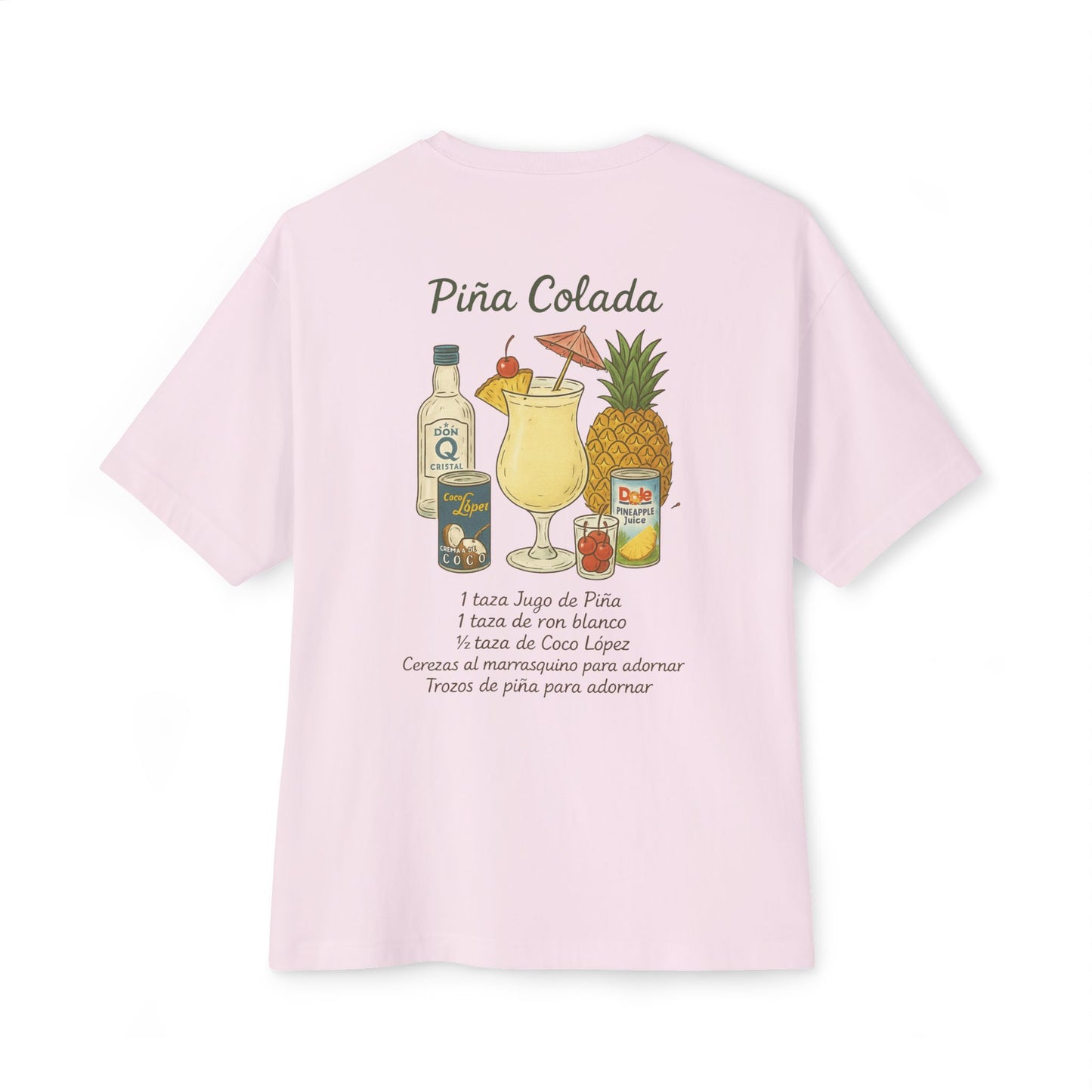 Receta Piña Colada - Oversized Boxy Light T-shirt