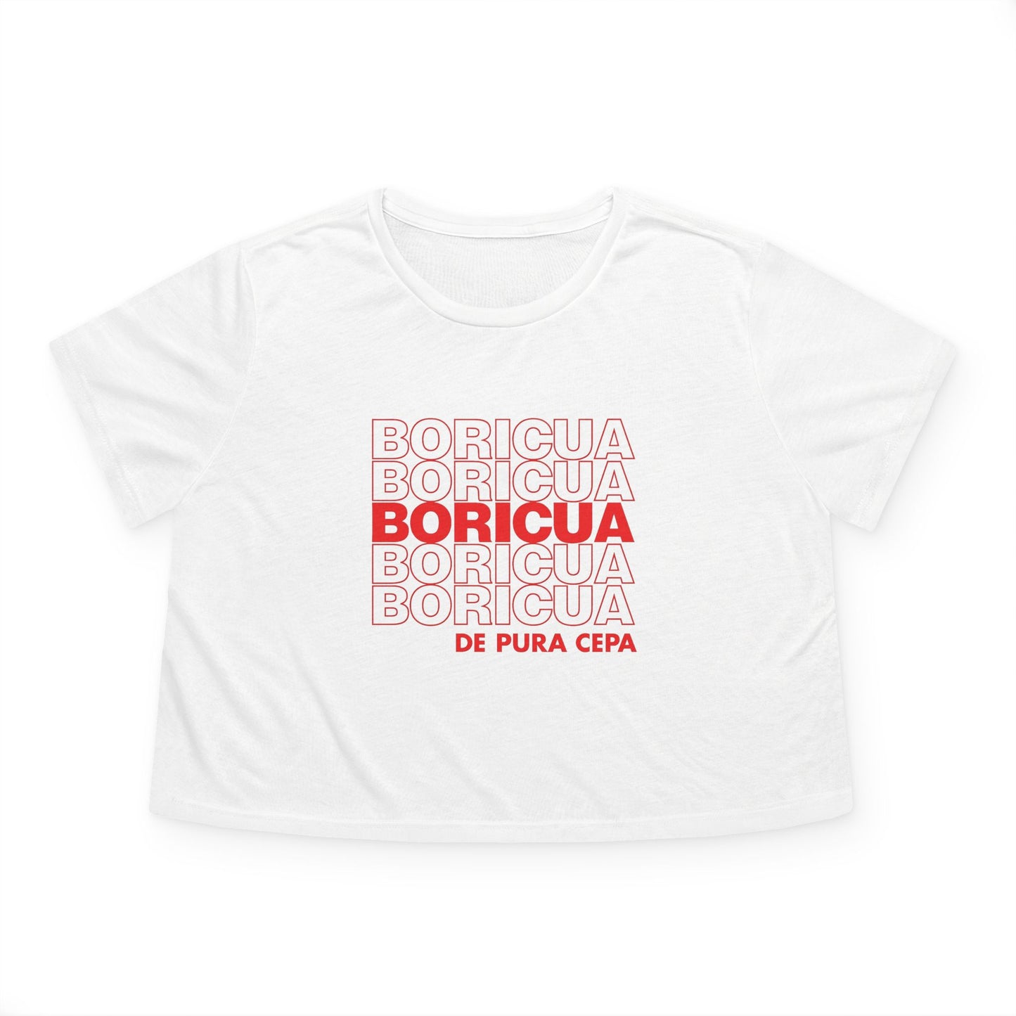 Boricua de Pura Cepa - Flowy Cropped Tee