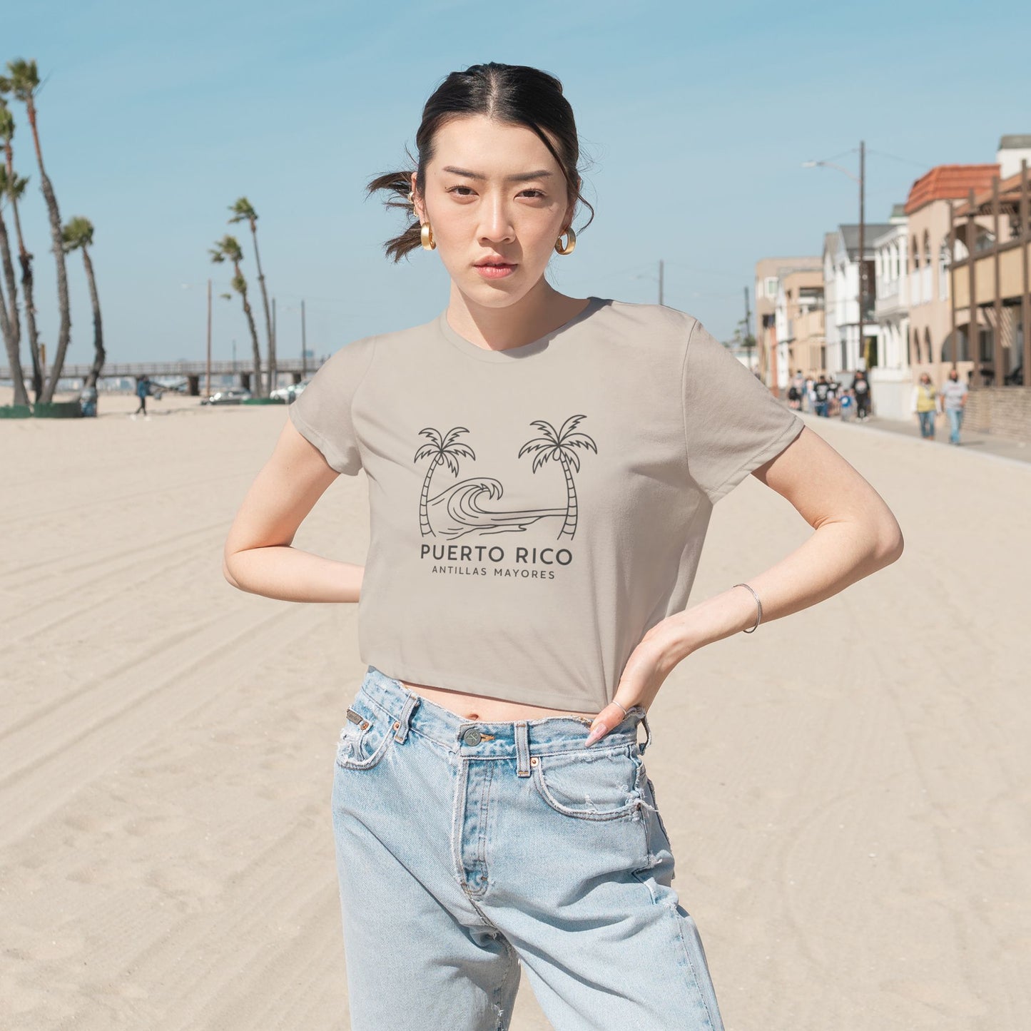 Puerto Rico Antillas Mayores - Flowy Cropped Tee