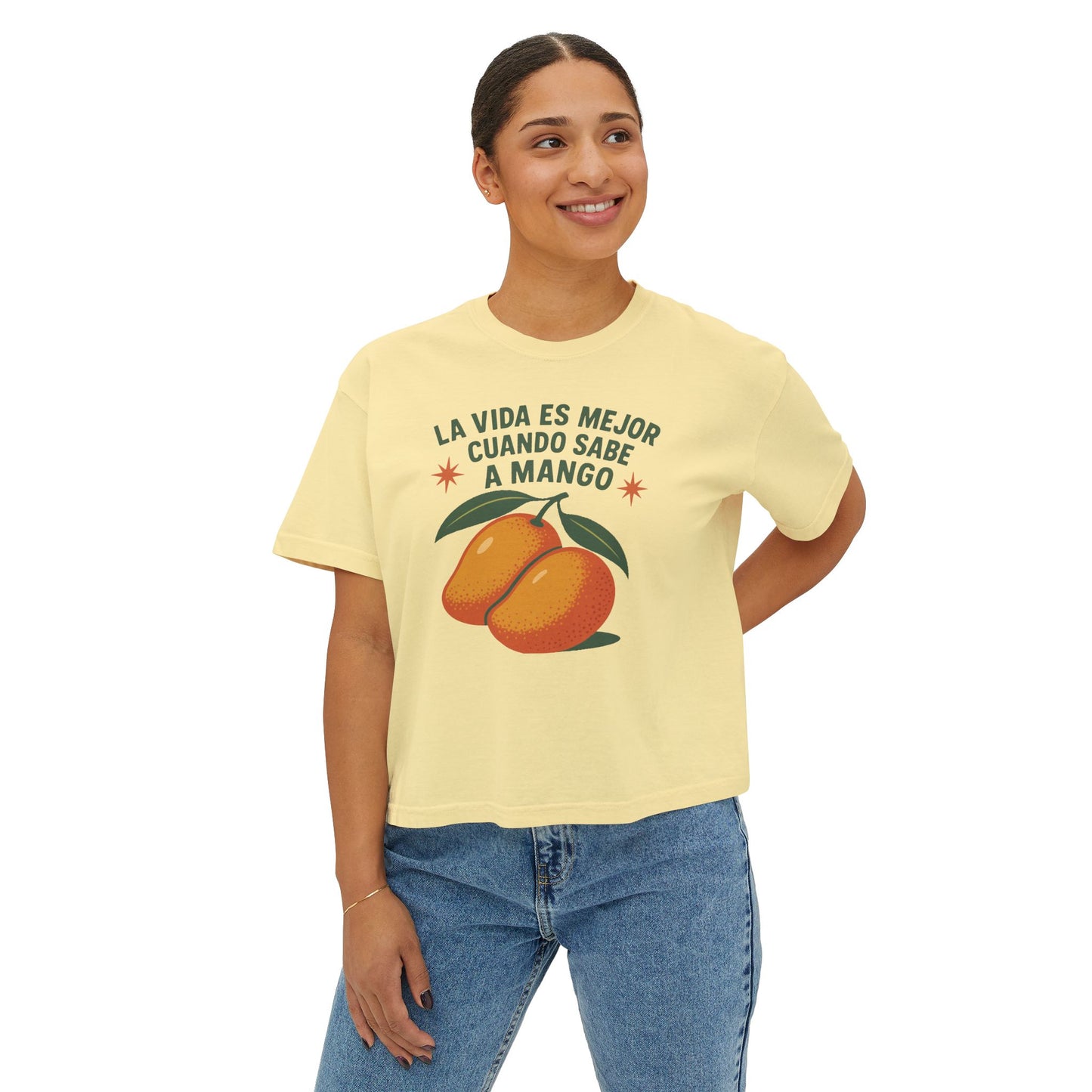 La Vida Es Mejor Cuando Sabe a Mango Women's Boxy Tee