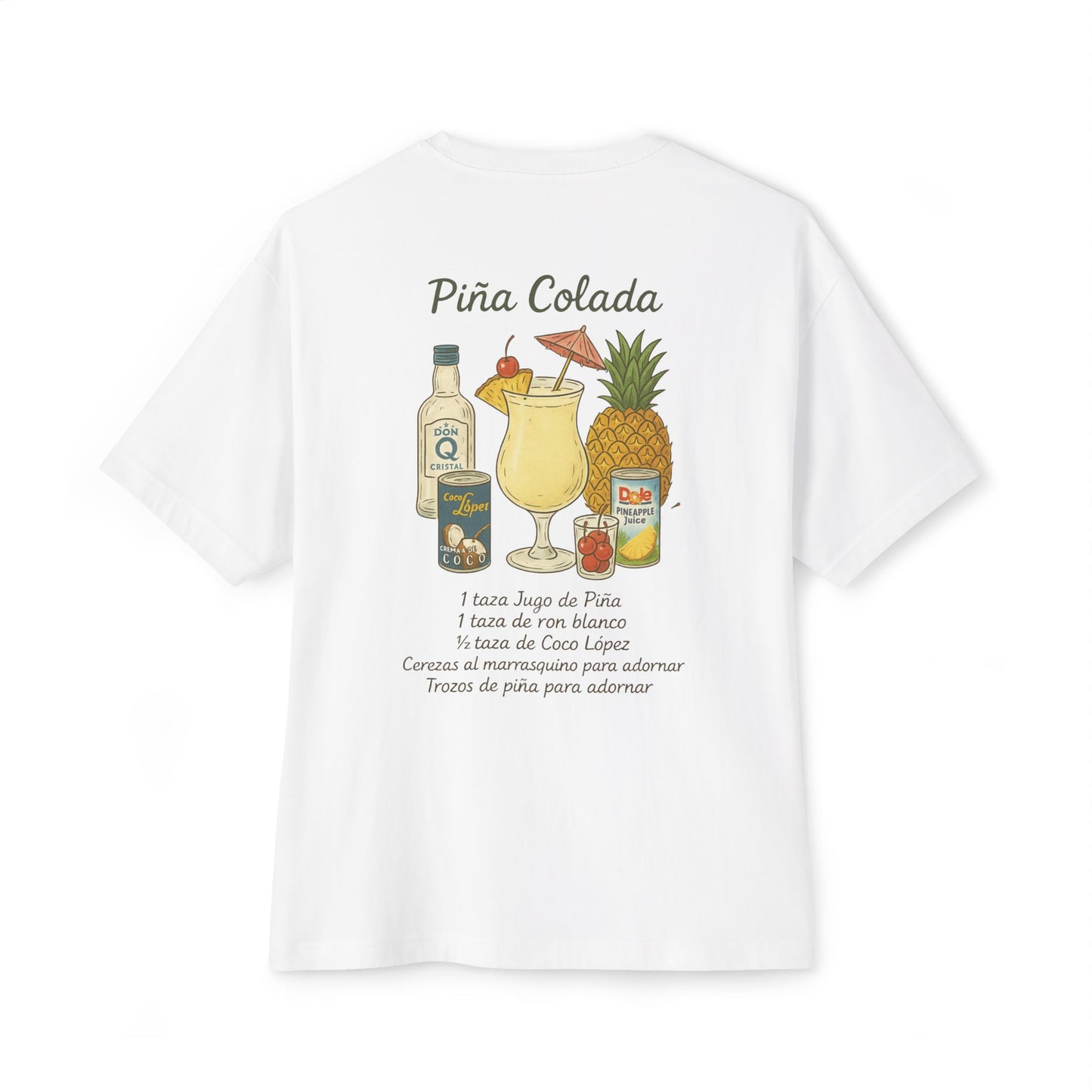 Receta Piña Colada - Oversized Boxy Light T-shirt