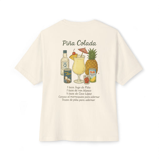 Receta Piña Colada - Oversized Boxy Light T-shirt